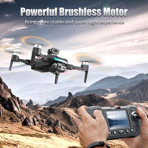 Remote with Screen Drone with Camera for Adult,1080P RC Drone with Flashing Lights,Smart Obstacle Avoidance FPV for Beginners with 8G Flashdrive and Card Reader in Saudi Arabia