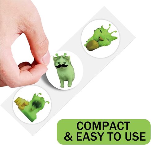 500 PCS Alien Cat Stickers Roll, 14 Cute Kawaii Designs Waterproof Vinyl Mini Stickers (0.7 Inch) for Water Bottles, Laptop, Journal, Scrapbooking, Planner, Party Favors in Saudi Arabia