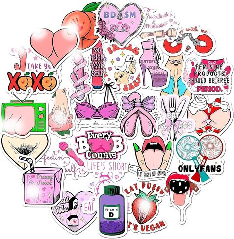 30Pcs Sexy Adults Stickers Dirty, Cool Girl Decal, BDSM Stickers for Women Men, Hot Girl Waterproof Vinyl Decals for Laptop Water Bottles Scrapbook Phone Skateboard Bike Car Luggage in Kuwait
