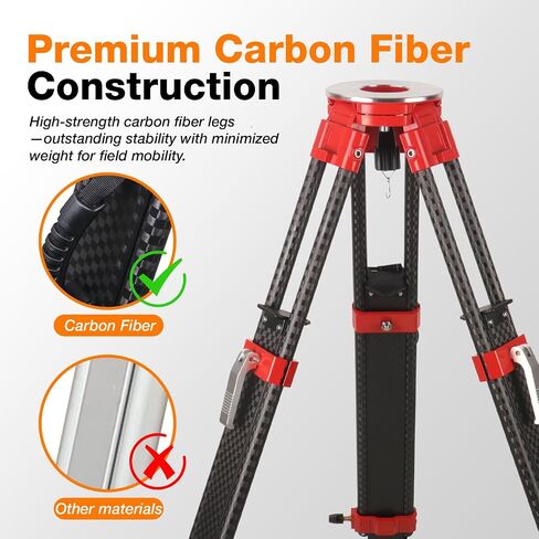 MOETER Carbon Fiber Survey Tripod, 5/8 in 11 Thread, 179 cm Heavy Duty in Saudi Arabia
