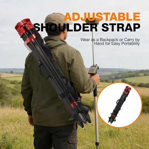 MOETER Carbon Fiber Survey Tripod, 5/8 in 11 Thread, 179 cm Heavy Duty in Saudi Arabia