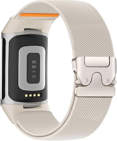 شريط مطاطي متوافق مع Fitbit Charge 6/5، حزام إبزيم رياضي من النايلون الناعم لـ Fitbit Charge 5/6 للنساء والرجال in Kuwait
