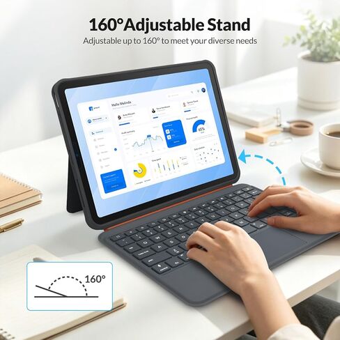 Rii Keyboard Case for iPad A16 11th/10th Gen with Touchpad, Wireless in Kuwait