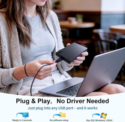 وحدة تخزين HDD محمولة سعة 1 تيرابايت USB-A Type-C متوافقة مع وحدات تحكم ألعاب الكمبيوتر الشخصي Mac in Kuwait