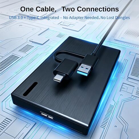 وحدة تخزين HDD محمولة سعة 1 تيرابايت USB-A Type-C متوافقة مع وحدات تحكم ألعاب الكمبيوتر الشخصي Mac in Kuwait