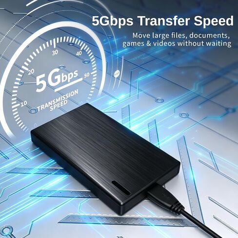 وحدة تخزين HDD محمولة سعة 1 تيرابايت USB-A Type-C متوافقة مع وحدات تحكم ألعاب الكمبيوتر الشخصي Mac in Kuwait