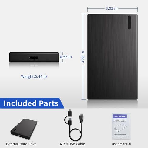 وحدة تخزين HDD محمولة سعة 1 تيرابايت USB-A Type-C متوافقة مع وحدات تحكم ألعاب الكمبيوتر الشخصي Mac in Kuwait