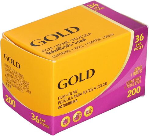 Gold 200 Color Negative Film, High Clarity, Excellent Latent Image Retention. Low Speed 35mm Film for General Purpose Photography, Magnification in Kuwait