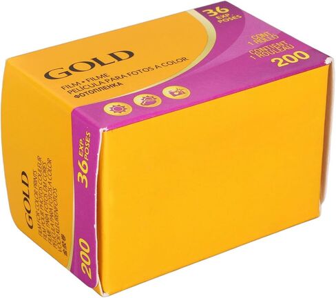 Gold 200 Color Negative Film, High Clarity, Excellent Latent Image Retention. Low Speed 35mm Film for General Purpose Photography, Magnification in Kuwait