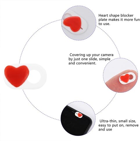 Heart Laptop Camera Cover Slider 4pcs ABS Privacy Protection in Saudi Arabia