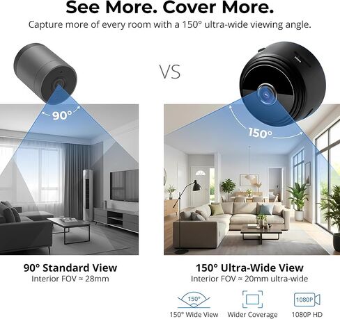 Mini Hidden Cameras 3 Pack, 1080P HD WiFi Security Camera for Home Indoor Outdoor, Spy Cam with 150° Wide Angle, Remote Viewing for Baby Pet Nanny Surveillance(Video Only) in Kuwait