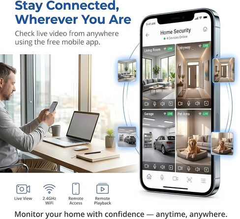 Mini Hidden Cameras 3 Pack, 1080P HD WiFi Security Camera for Home Indoor Outdoor, Spy Cam with 150° Wide Angle, Remote Viewing for Baby Pet Nanny Surveillance(Video Only) in Kuwait