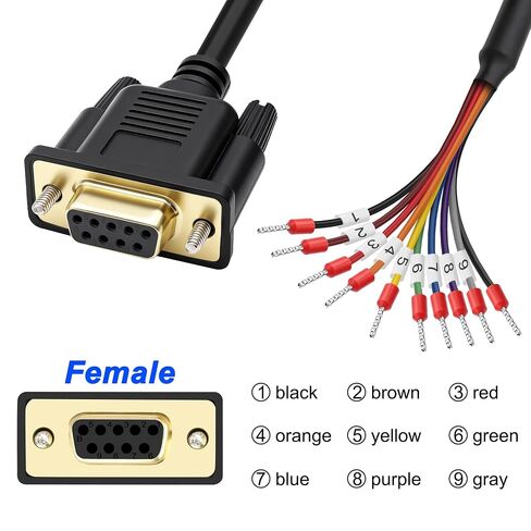 MEIRIYFA DB9 Female RS232 to 9 Pin Serial Extension Cable 26AWG in Kuwait