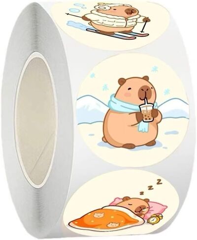 Capybara Stickers Funny Cute Animal 2 Rolls 1000 Sheets Total Capybara Gifts for Kids Teens Kawaii Stickers for Water Bottles Laptop Scrapbook in Saudi Arabia