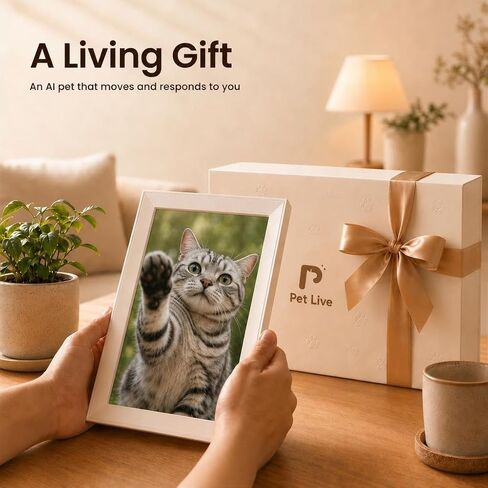 Pet Live 10.1" Digital Picture Frame for Pet Memorial, 1280×800 IPS HD Touch Screen, 16GB Storage, Digital Photo Frame for Dogs & Cats, Sympathy Gift for Pet Loss, White in Kuwait