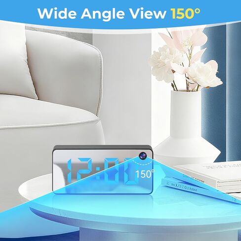 Hidden Camera Clock, WiFi Spy Camera with Night Vision in Kuwait