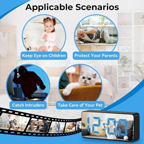 Hidden Camera Clock, WiFi Spy Camera with Night Vision in Kuwait