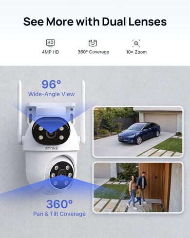 ANNKE Wireless Security Camera System, 4K NVR, 4 Dual-Lens PT Cams, 1TB HDD in Kuwait