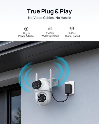 ANNKE Wireless Security Camera System, 4K NVR, 4 Dual-Lens PT Cams, 1TB HDD in Kuwait