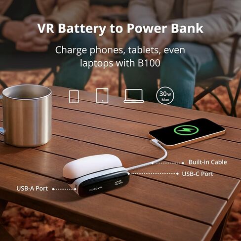 BOBOVR PD100 Combo,10000mAh Portable Power Bank, 30W PD Laptop Charger Compatible with MacBook Pro/Air, iPhone 17/16/15, Hot-Swappable External Battery for Unlimited Power in Kuwait