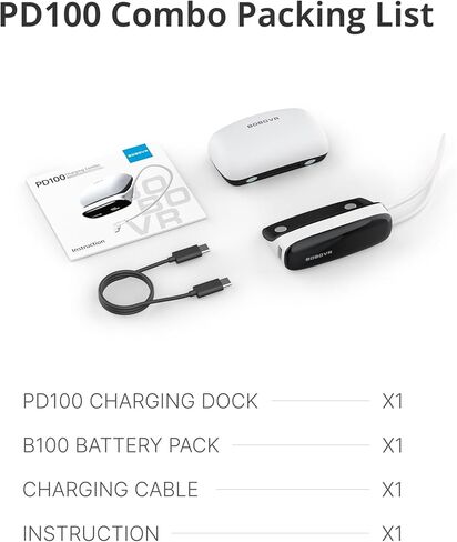 BOBOVR PD100 Combo,10000mAh Portable Power Bank, 30W PD Laptop Charger Compatible with MacBook Pro/Air, iPhone 17/16/15, Hot-Swappable External Battery for Unlimited Power in Kuwait