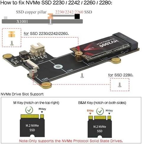 Geekworm X1001 M.2 Key-M NVMe SSD PIP PCIe Peripheral Board+P579 Metal Case with Official Pi 5 Active Cooler+PD 27W USB-C Power Supply for Raspberry Pi 5 in Kuwait