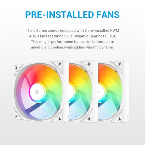 SAMA L60 360 AIO CPU Liquid Cooler, ARGB Pump, 3x120mm ARGB PWM Fans,White in Kuwait