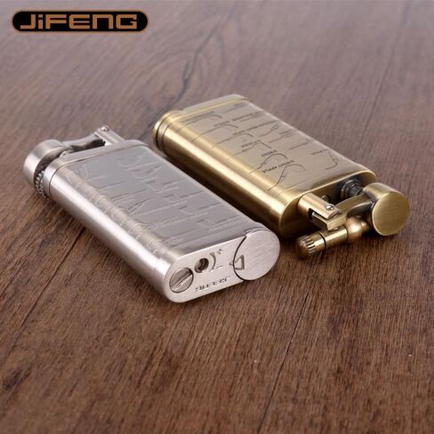 Pipe Lighter Classic Pipe Shapes, Vintage Butane Lighter Antique Style Lift Arm with 45 Angle Soft Flame, Tamper & Pick, Pipe Gift Butane not Included in Kuwait