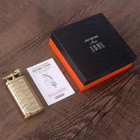 Pipe Lighter Classic Pipe Shapes, Vintage Butane Lighter Antique Style Lift Arm with 45 Angle Soft Flame, Tamper & Pick, Pipe Gift Butane not Included in Kuwait
