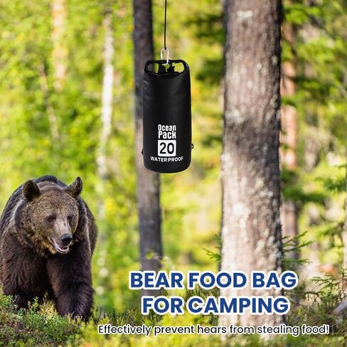 Bear Bag Hanging Kit, 10L Bear Food Bag Hanging System, Camping Bears Bags Kit Include Waterproof Bears Bags, Pulley System with Survival Utility Ropes, Clips, Rock Pouch in Saudi Arabia