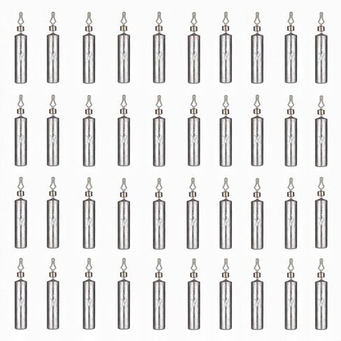 50Pcs Fishing Weights Sinkers Drop Shot Weights Pencil Skinny Sinkers with Barrel Swivel Casting Sinkers Catfishing Sinkers Lead Weights Sinkers for Saltwater Freshwater Fishing-(3.5-10g) in Saudi Arabia