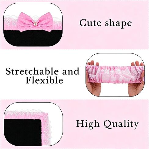 2 Pack Cute Computer Monitor Cover, 17''-22'' Elastic Monitor Dust Cover with Bow Knot, Lovely Monitor Accessories Screen Monitor Decoration for Tablet (Pink) in Saudi Arabia