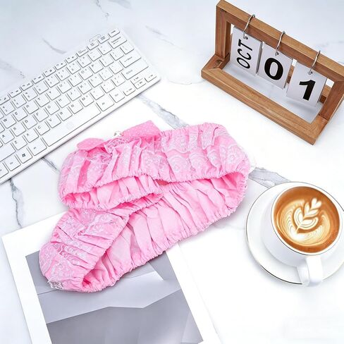 2 Pack Cute Computer Monitor Cover, 17''-22'' Elastic Monitor Dust Cover with Bow Knot, Lovely Monitor Accessories Screen Monitor Decoration for Tablet (Pink) in Saudi Arabia