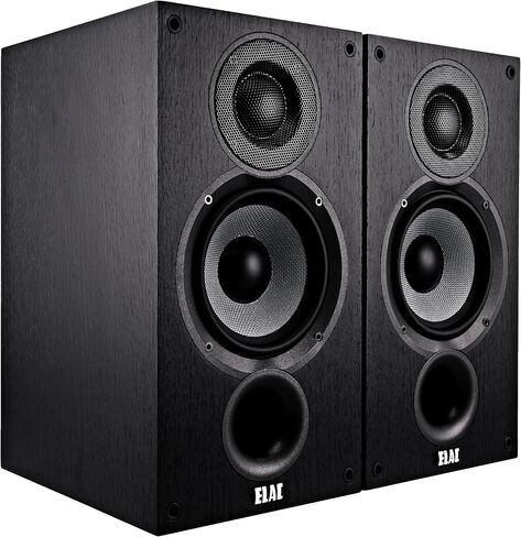 ELAC Debut 2.0 B6.2 Bookshelf Speakers, Black (Pair) - 1" Cloth Dome Tweeter & 6.5" Aramid Fiber Woofer - 2-Way Bass Reflex - Up to 35,000 Hz Response in Kuwait