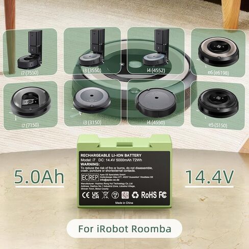 Bonadget New 14.4V 5.0Ah Battery Replacement for iRobot Roomba in Kuwait