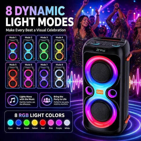240W Peak Large Bluetooth Speaker, Dual 6.5" Woofers Deep Bass in Saudi Arabia