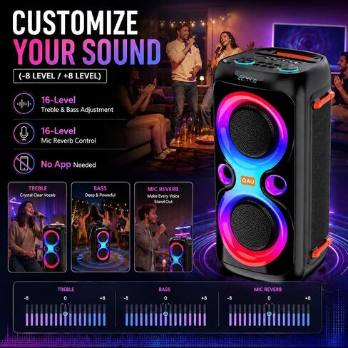 240W Peak Large Bluetooth Speaker, Dual 6.5" Woofers Deep Bass in Saudi Arabia