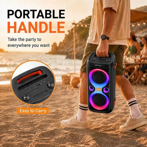 240W Peak Large Bluetooth Speaker, Dual 6.5" Woofers Deep Bass in Saudi Arabia