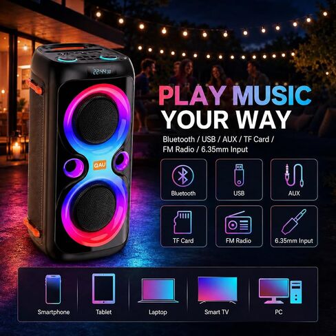 240W Peak Large Bluetooth Speaker, Dual 6.5" Woofers Deep Bass in Saudi Arabia