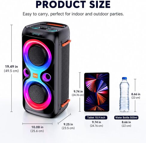 240W Peak Large Bluetooth Speaker, Dual 6.5" Woofers Deep Bass in Saudi Arabia