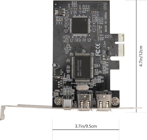 Pcie to 1394 Expansion Card 3 Ports Metal Black in Kuwait