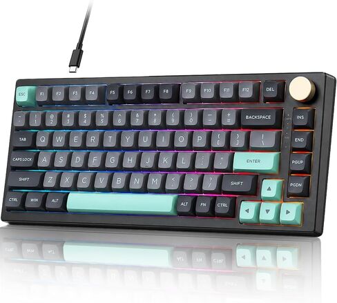 VGN N75 Wired 75% Compact Mechanical RGB Gaming Keyboard with Media Knob in Kuwait