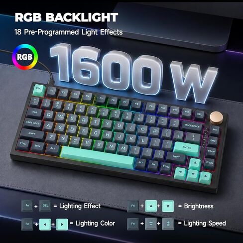 VGN N75 Wired 75% Compact Mechanical RGB Gaming Keyboard with Media Knob in Kuwait