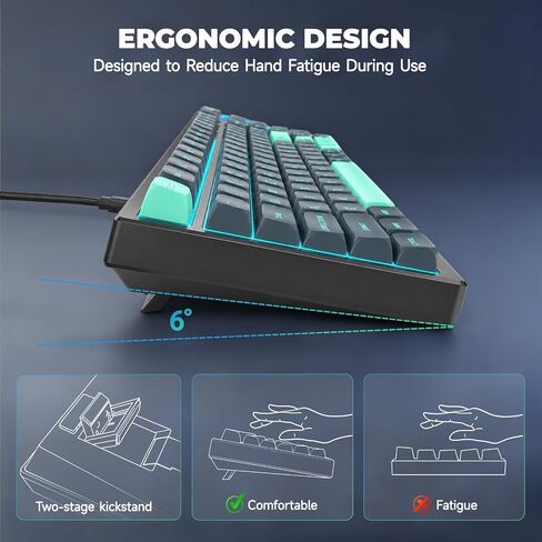 VGN N75 Wired 75% Compact Mechanical RGB Gaming Keyboard with Media Knob in Kuwait