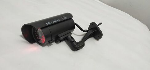 Dummy Security Camera with Realistic Simulated LEDs Flashing Lights and Warning Sticker Decals Fake CCTV Surveillance System Outdoor Indoor 4 Pack in Kuwait