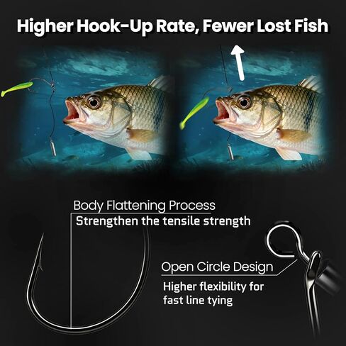 FishTrip 25pcs Drop Shot Hooks Fishing Rig, Spin Shot Rigs for Bass Fishing in Kuwait