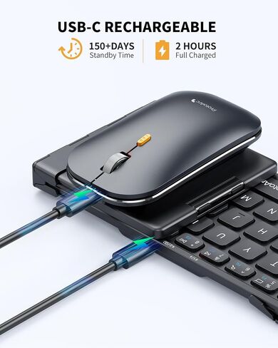 ProtoArc Foldable Keyboard and Mouse, Small Folding Bluetooth Keyboard Mouse Combo for Travel, Pocket-Size Portable Keyboard for iPad, iPhone, Smartphone, Tablet Laptop in Kuwait