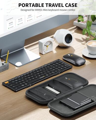ProtoArc Foldable Keyboard and Mouse, Small Folding Bluetooth Keyboard Mouse Combo for Travel, Pocket-Size Portable Keyboard for iPad, iPhone, Smartphone, Tablet Laptop in Kuwait