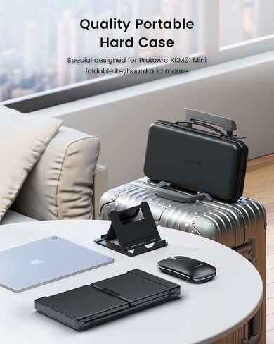 ProtoArc Foldable Keyboard and Mouse, Small Folding Bluetooth Keyboard Mouse Combo for Travel, Pocket-Size Portable Keyboard for iPad, iPhone, Smartphone, Tablet Laptop in Kuwait