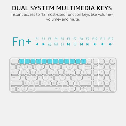 Rapoo 9360M Wireless Keyboard and Mouse Combo, Blade-Series E9310M 99-Key Ultra-Thin Keyboard and M300G Silent Mouse, Support 4 Devices, Quiet, Compact, Battery Powered, for Windows/Mac/Linux/Chrome in Kuwait
